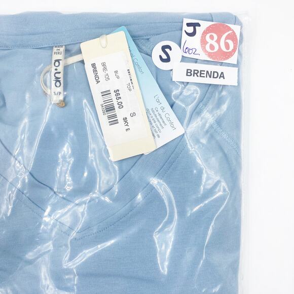 B Up BRENDA RELAXED SHORT SLEEVE RAGLAN TEE Lounge Sky Blue #BRE-105 Small NEW - Picture 9 of 9